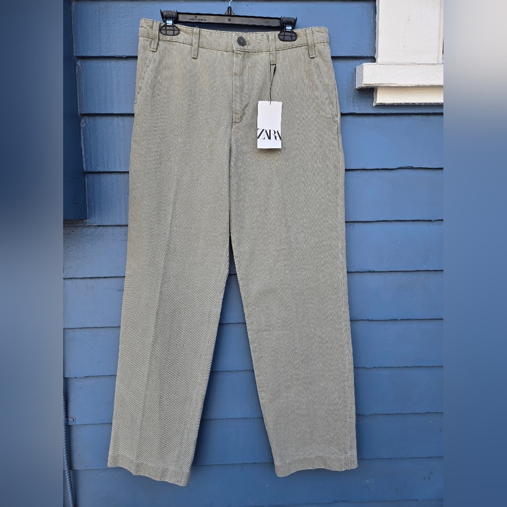 Zara Straight Jeans Men's Colod Khaki Size L - Picture 1 of 15
